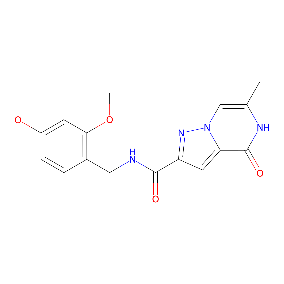 N-(2,4-dimethoxybenzyl)-6-methyl-4-oxo-4,5-dihydropyrazolo[1,5-a]pyrazine-2-carboxamide molecular structure, CAS 1775493-07-6