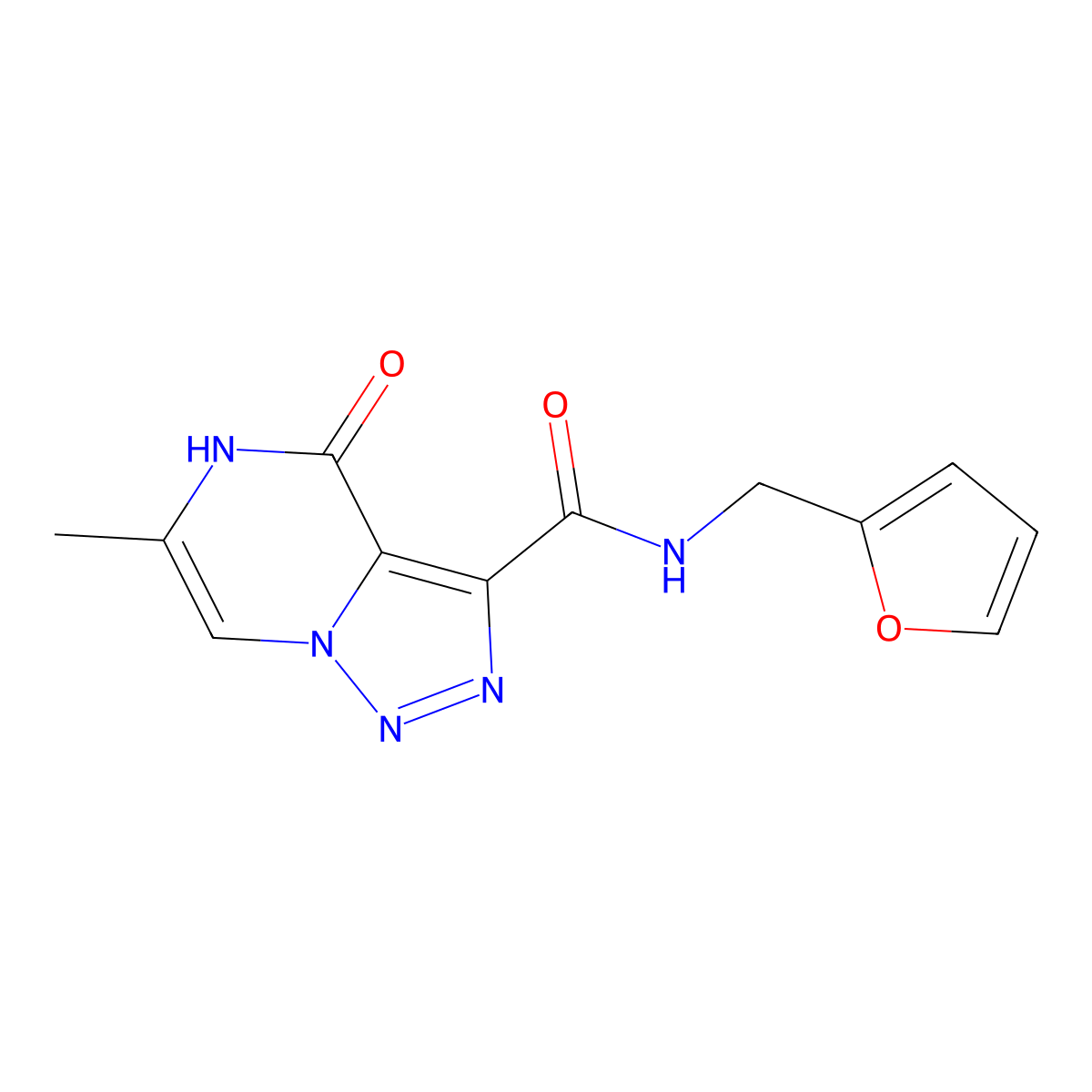 N-(2-furylmethyl)-6-methyl-4-oxo-4,5-dihydro[1,2,3]triazolo[1,5-a]pyrazine-3-carboxamide molecular structure, CAS 1775496-52-0