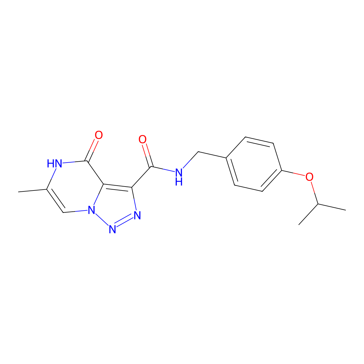 N-(4-isopropoxybenzyl)-6-methyl-4-oxo-4,5-dihydro[1,2,3]triazolo[1,5-a]pyrazine-3-carboxamide molecular structure, CAS 1775496-73-5