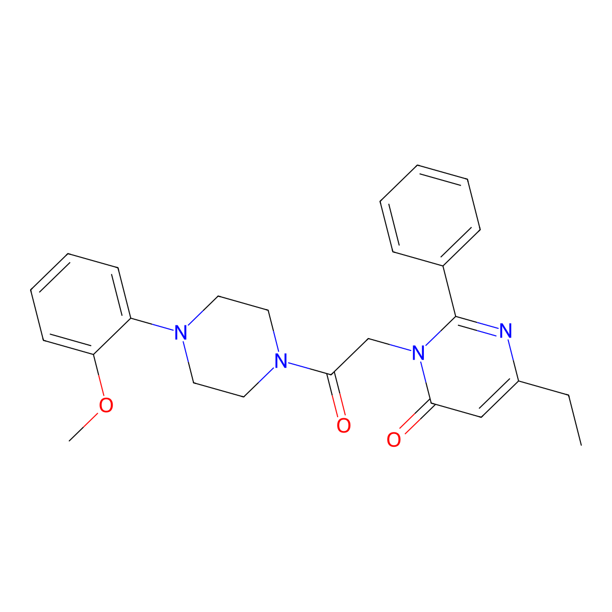 6-Ethyl-3-{2-[4-(2-methoxyphenyl)piperazin-1-YL]-2-oxoethyl}-2-phenyl-3,4-dihydropyrimidin-4-one molecular structure, CAS 1775500-28-1