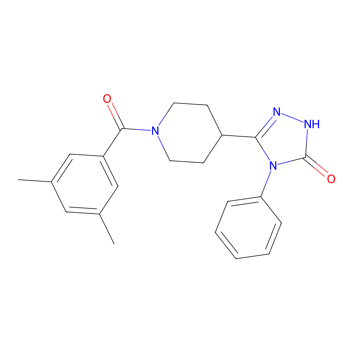 5-[1-(3,5-dimethylbenzoyl)piperidin-4-yl]-4-phenyl-2,4-dihydro-3H-1,2,4-triazol-3-one molecular structure, CAS 1775500-62-3