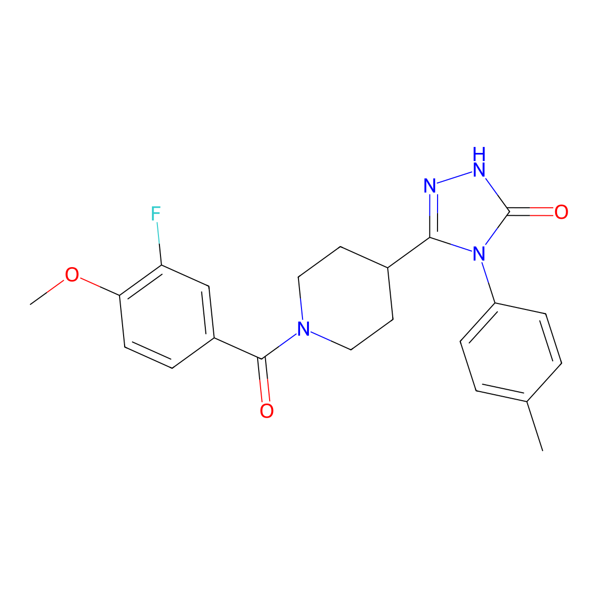 5-[1-(3-fluoro-4-methoxybenzoyl)piperidin-4-yl]-4-(4-methylphenyl)-2,4-dihydro-3H-1,2,4-triazol-3-one molecular structure, CAS 1775500-74-7
