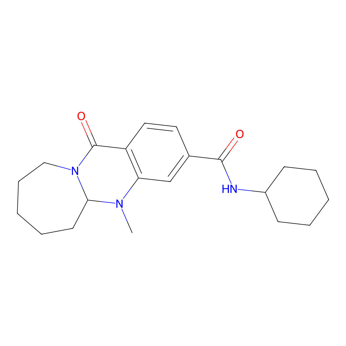 N-cyclohexyl-5-methyl-12-oxo-5,5a,6,7,8,9,10,12-octahydroazepino[2,1-b]quinazoline-3-carboxamide molecular structure, CAS 1775503-10-0