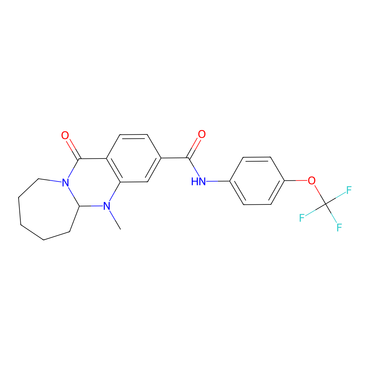 5-methyl-12-oxo-N-[4-(trifluoromethoxy)phenyl]-5,5a,6,7,8,9,10,12-octahydroazepino[2,1-b]quinazoline-3-carboxamide molecular structure, CAS 1775503-17-7