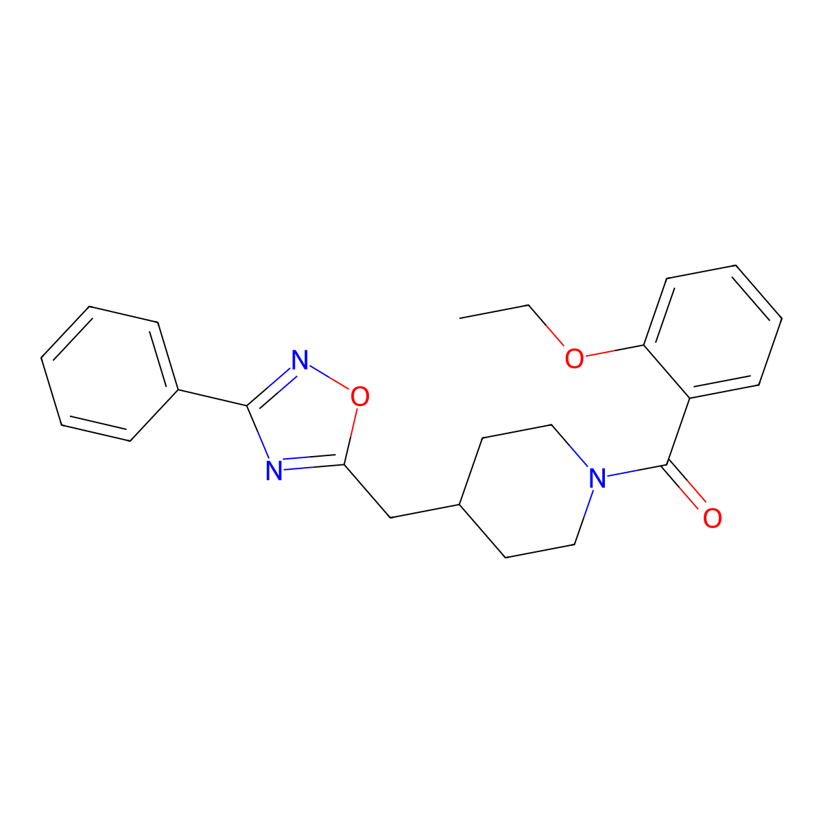 1-(2-Ethoxybenzoyl)-4-[(3-phenyl-1,2,4-oxadiazol-5-yl)methyl]piperidine molecular structure, CAS 1775503-19-9