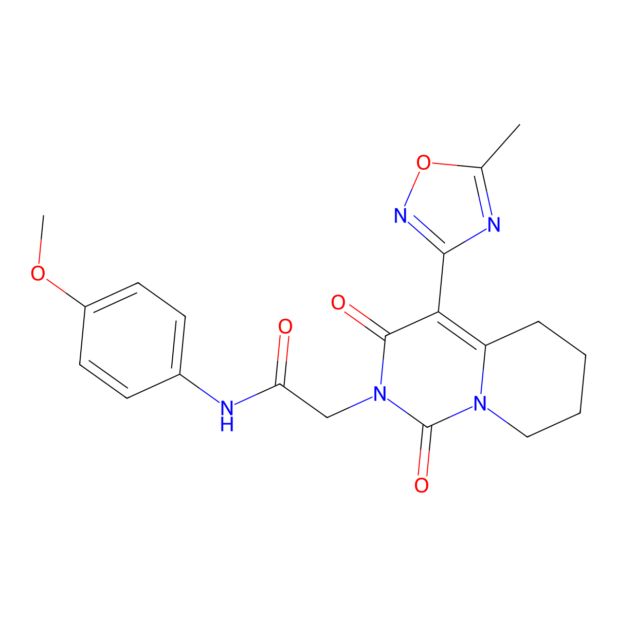 N-(4-methoxyphenyl)-2-[4-(5-methyl-1,2,4-oxadiazol-3-yl)-1,3-dioxo-5,6,7,8-tetrahydro-1H-pyrido[1,2-c]pyrimidin-2(3H)-yl]acetamide molecular structure, CAS 1775503-40-6