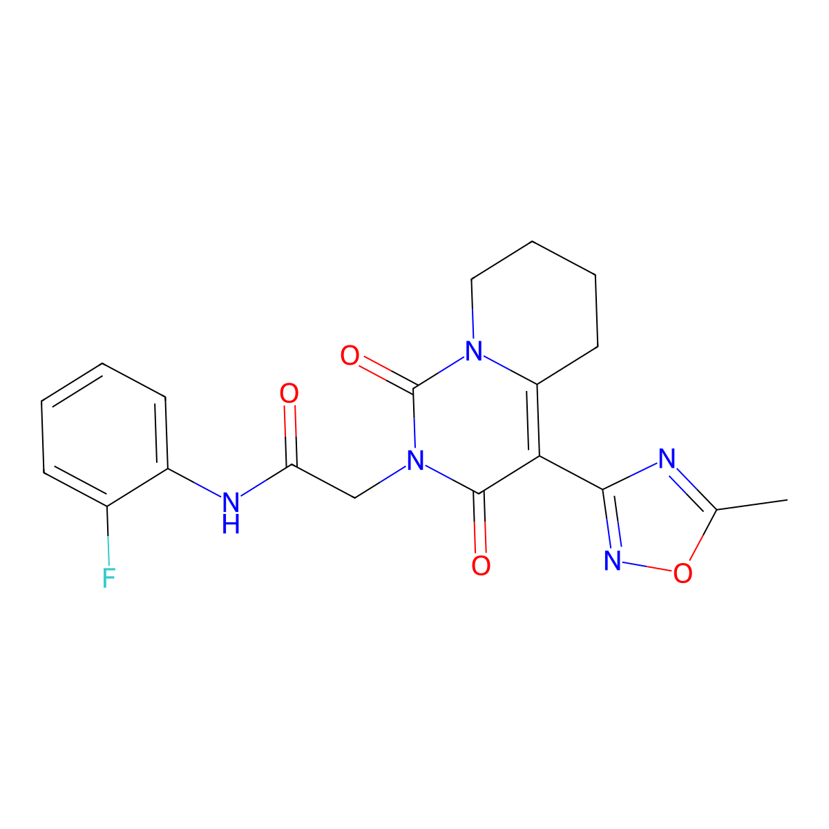 N-(2-fluorophenyl)-2-[4-(5-methyl-1,2,4-oxadiazol-3-yl)-1,3-dioxo-5,6,7,8-tetrahydro-1H-pyrido[1,2-c]pyrimidin-2(3H)-yl]acetamide molecular structure, CAS 1775503-49-5