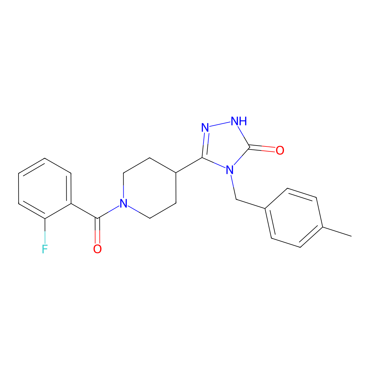 5-[1-(2-fluorobenzoyl)piperidin-4-yl]-4-(4-methylbenzyl)-2,4-dihydro-3H-1,2,4-triazol-3-one molecular structure, CAS 1775505-40-2