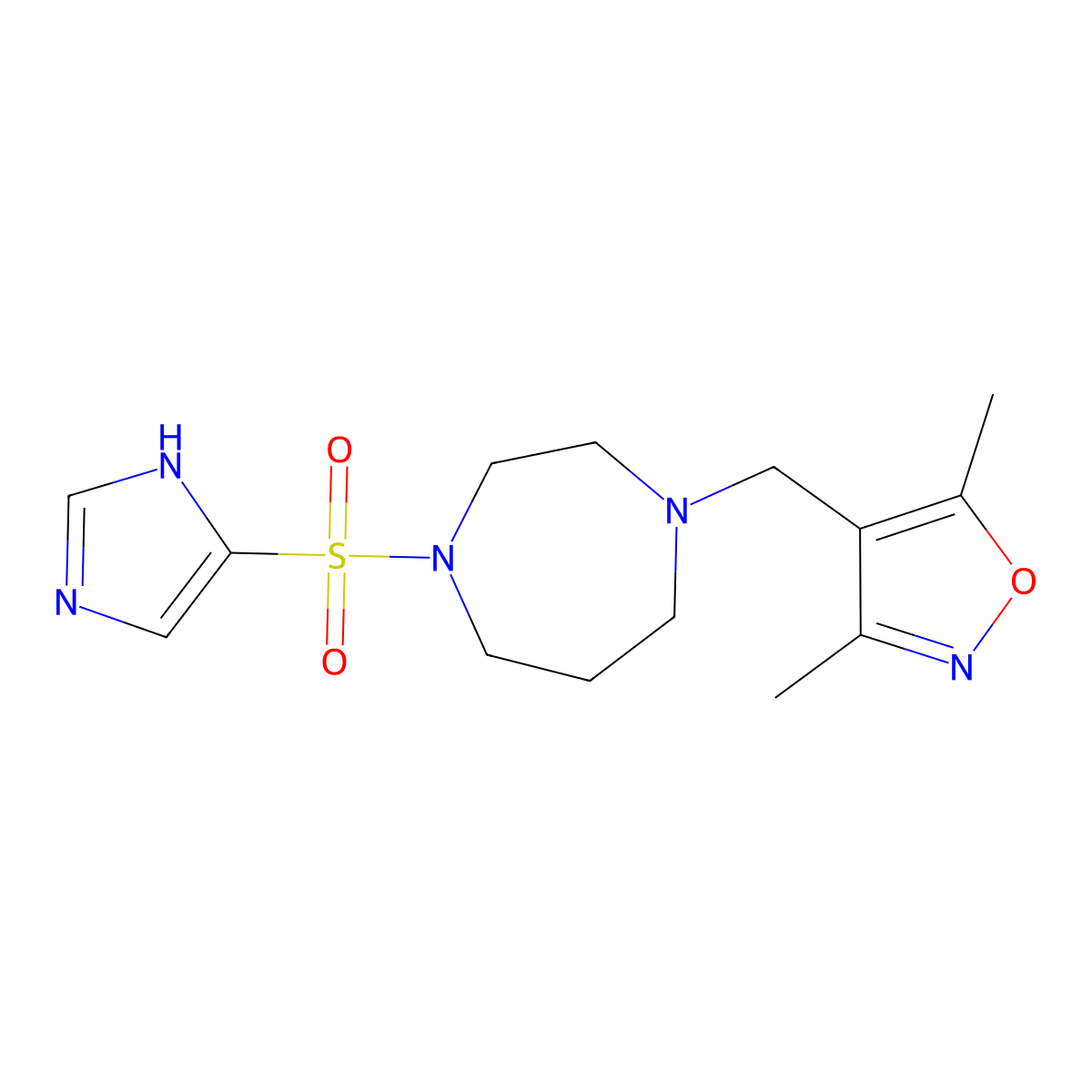 1-[(3,5-dimethylisoxazol-4-yl)methyl]-4-(1H-imidazol-4-ylsulfonyl)-1,4-diazepane molecular structure, CAS 1775506-20-1