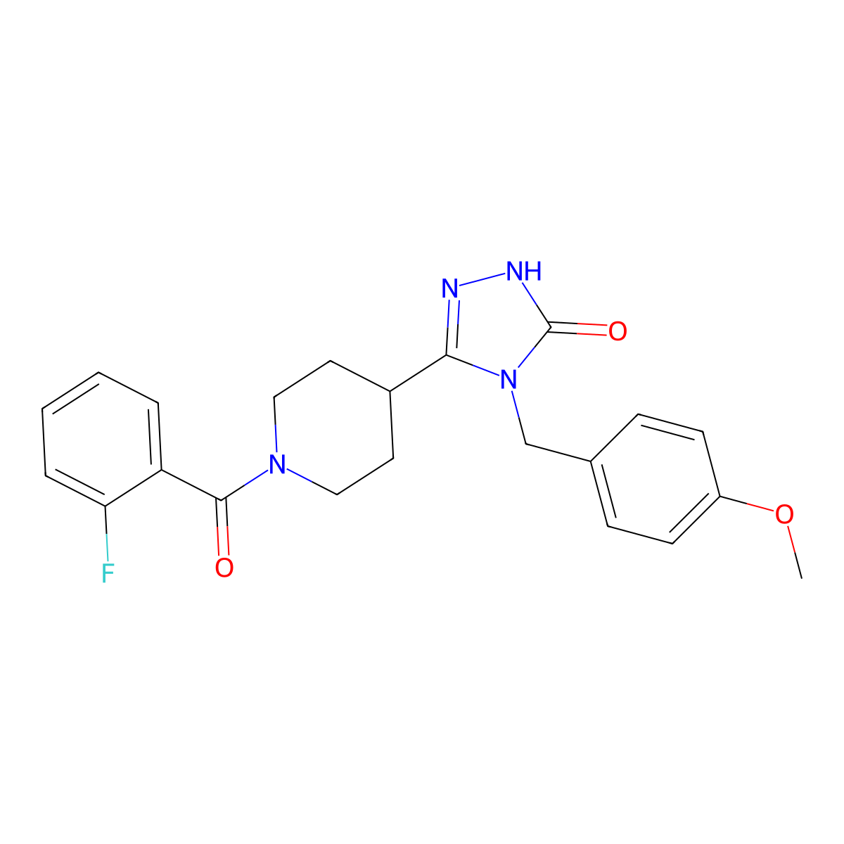 5-[1-(2-fluorobenzoyl)piperidin-4-yl]-4-(4-methoxybenzyl)-2,4-dihydro-3H-1,2,4-triazol-3-one molecular structure, CAS 1775507-37-3