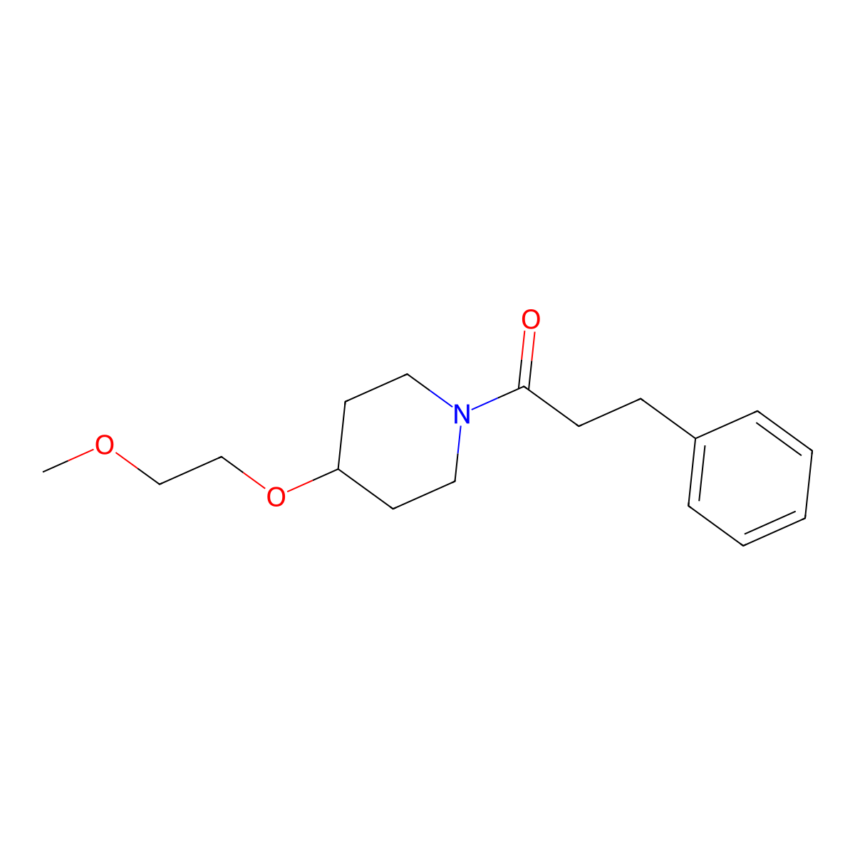 4-(2-Methoxyethoxy)-1-(3-phenylpropanoyl)piperidine molecular structure, CAS 1775510-00-3