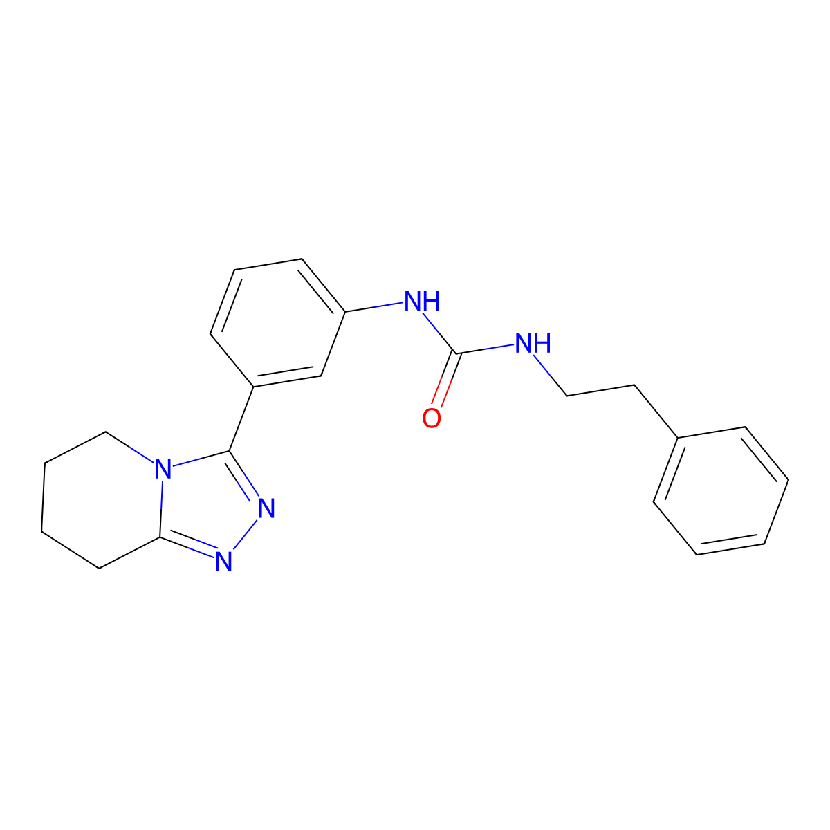 1-(2-Phenylethyl)-3-(3-{5H,6H,7H,8H-[1,2,4]triazolo[4,3-A]pyridin-3-YL}phenyl)urea molecular structure, CAS 1775510-76-3