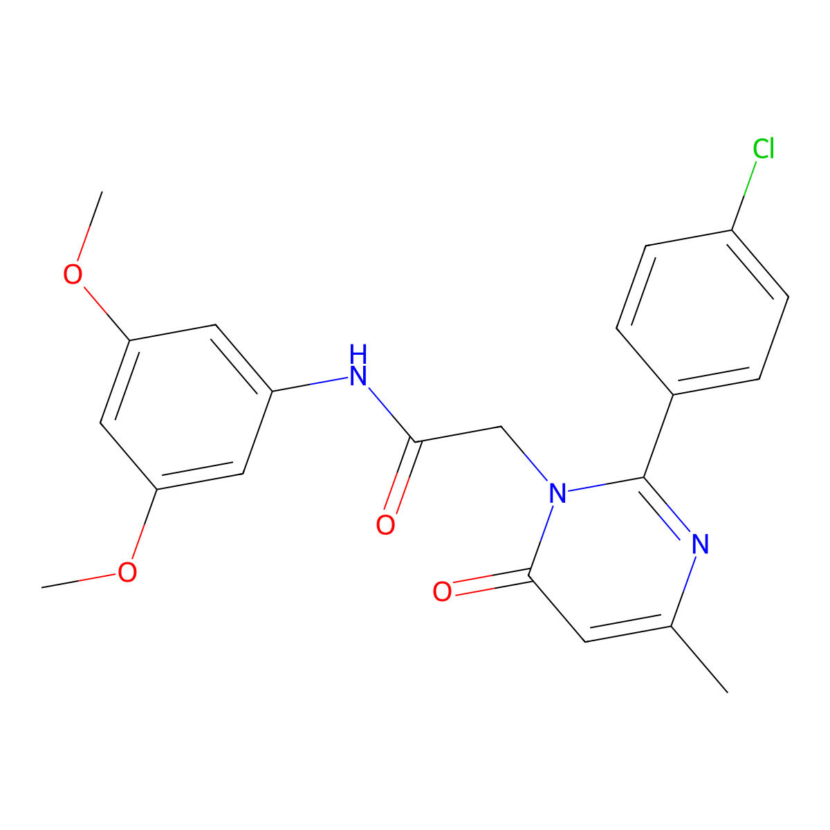 2-[2-(4-Chlorophenyl)-4-methyl-6-oxopyrimidin-1-YL]-N-(3,5-dimethoxyphenyl)acetamide molecular structure, CAS 1775511-10-8