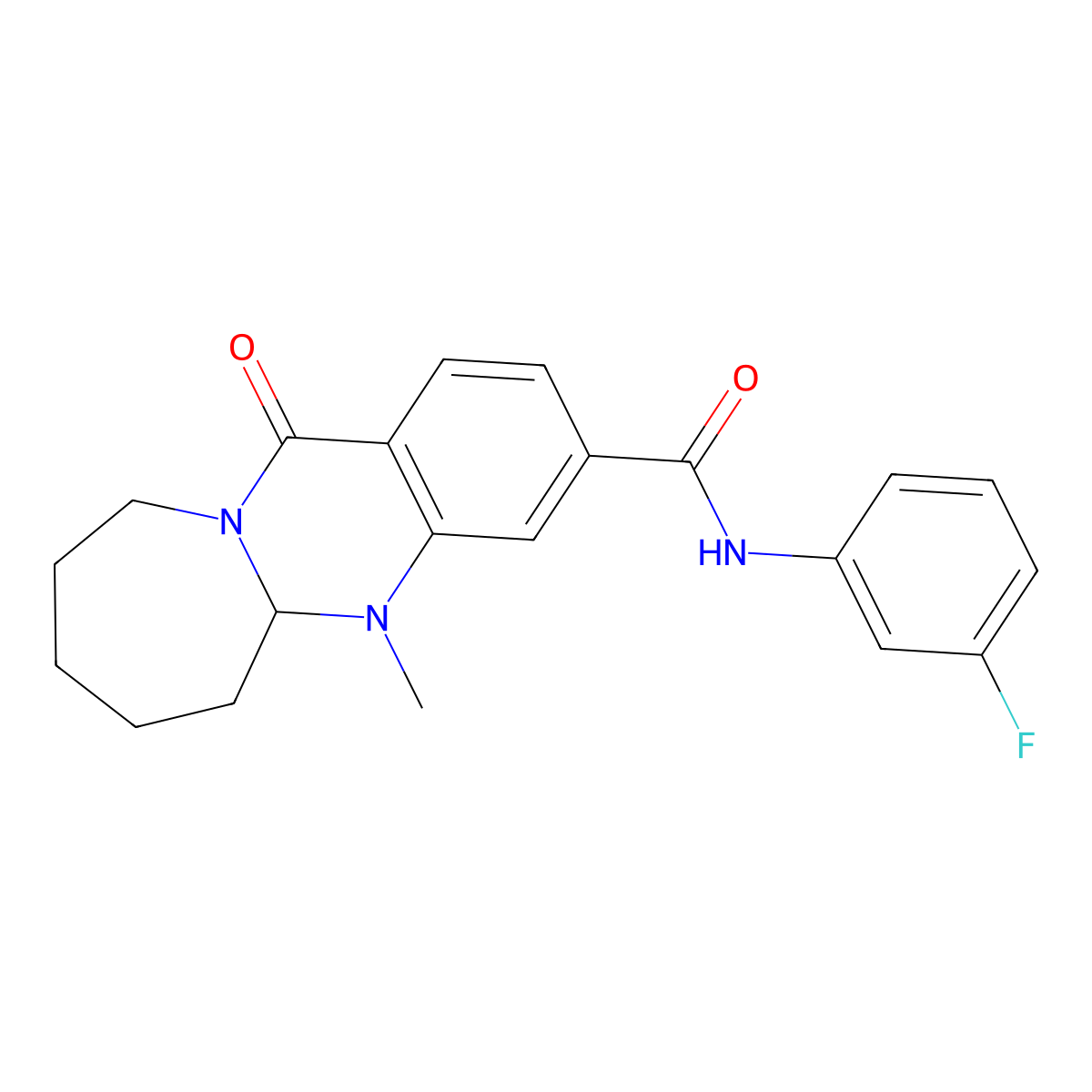 N-(3-fluorophenyl)-5-methyl-12-oxo-5,5a,6,7,8,9,10,12-octahydroazepino[2,1-b]quinazoline-3-carboxamide molecular structure, CAS 1775511-43-7