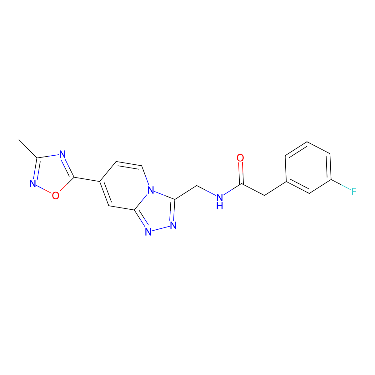 2-(3-fluorophenyl)-N-{[7-(3-methyl-1,2,4-oxadiazol-5-yl)[1,2,4]triazolo[4,3-a]pyridin-3-yl]methyl}acetamide molecular structure, CAS 1775511-77-7