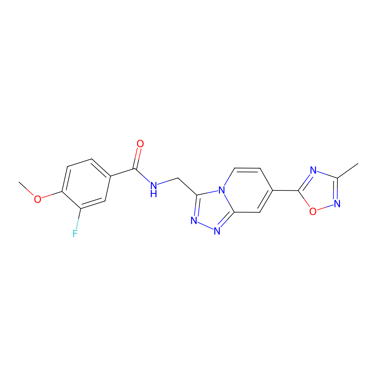 3-fluoro-4-methoxy-N-{[7-(3-methyl-1,2,4-oxadiazol-5-yl)[1,2,4]triazolo[4,3-a]pyridin-3-yl]methyl}benzamide molecular structure, CAS 1775511-86-8