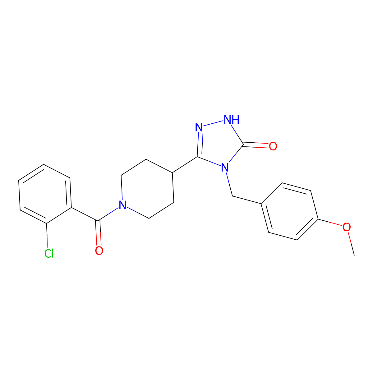 5-[1-(2-chlorobenzoyl)piperidin-4-yl]-4-(4-methoxybenzyl)-2,4-dihydro-3H-1,2,4-triazol-3-one molecular structure, CAS 1775513-23-9
