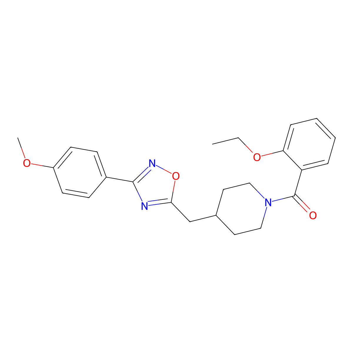 1-(2-Ethoxybenzoyl)-4-{[3-(4-methoxyphenyl)-1,2,4-oxadiazol-5-yl]methyl}piperidine molecular structure, CAS 1775517-65-1