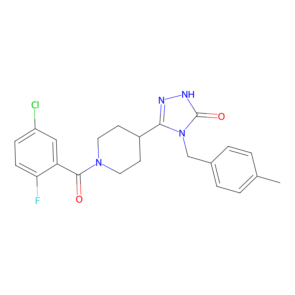 5-[1-(5-chloro-2-fluorobenzoyl)piperidin-4-yl]-4-(4-methylbenzyl)-2,4-dihydro-3H-1,2,4-triazol-3-one molecular structure, CAS 1775518-39-2