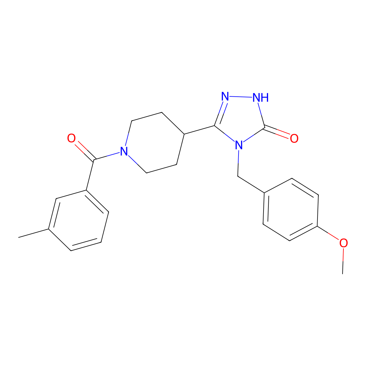 4-(4-methoxybenzyl)-5-[1-(3-methylbenzoyl)piperidin-4-yl]-2,4-dihydro-3H-1,2,4-triazol-3-one molecular structure, CAS 1775518-46-1
