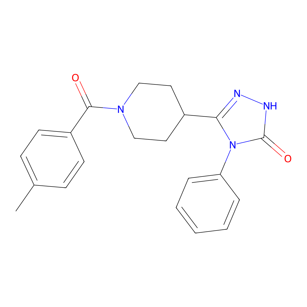 5-[1-(4-methylbenzoyl)piperidin-4-yl]-4-phenyl-2,4-dihydro-3H-1,2,4-triazol-3-one molecular structure, CAS 1775519-04-4