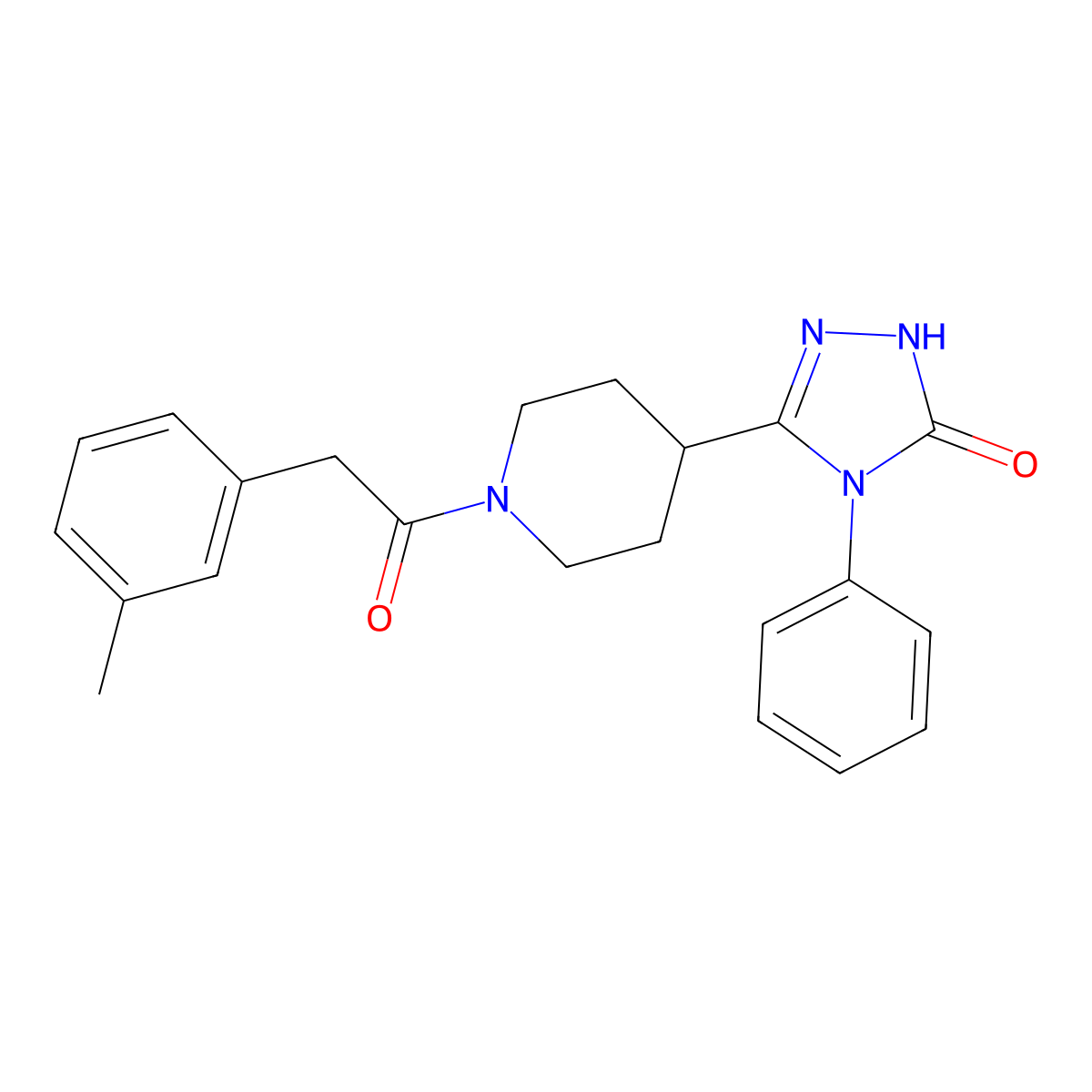 5-{1-[(3-methylphenyl)acetyl]piperidin-4-yl}-4-phenyl-2,4-dihydro-3H-1,2,4-triazol-3-one molecular structure, CAS 1775519-11-3