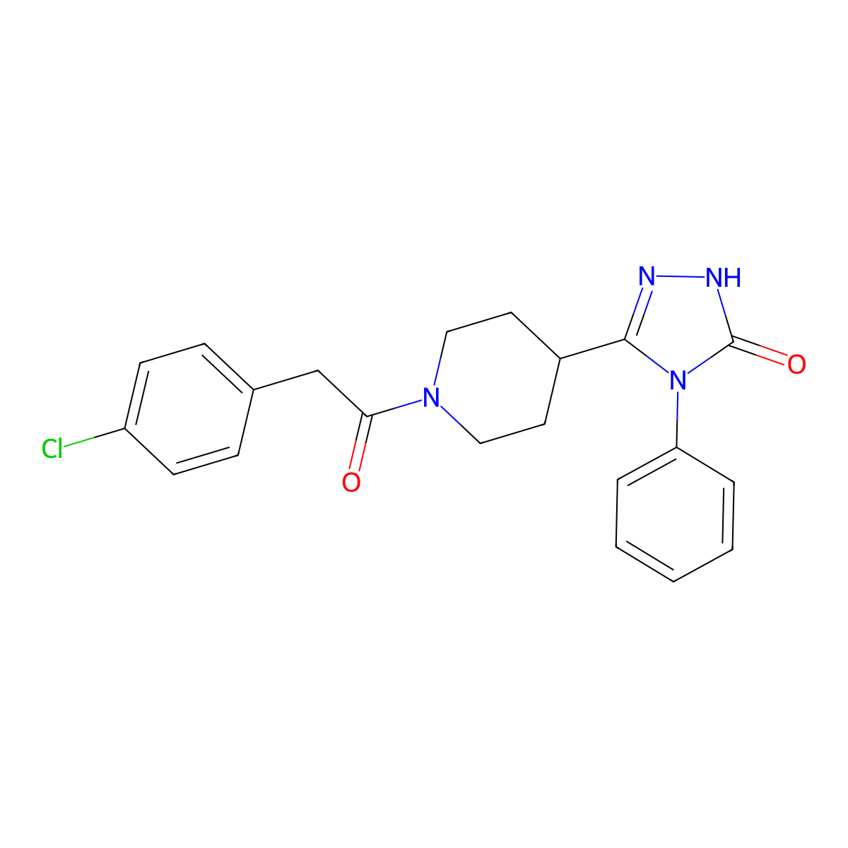 5-{1-[(4-chlorophenyl)acetyl]piperidin-4-yl}-4-phenyl-2,4-dihydro-3H-1,2,4-triazol-3-one molecular structure, CAS 1775519-17-9