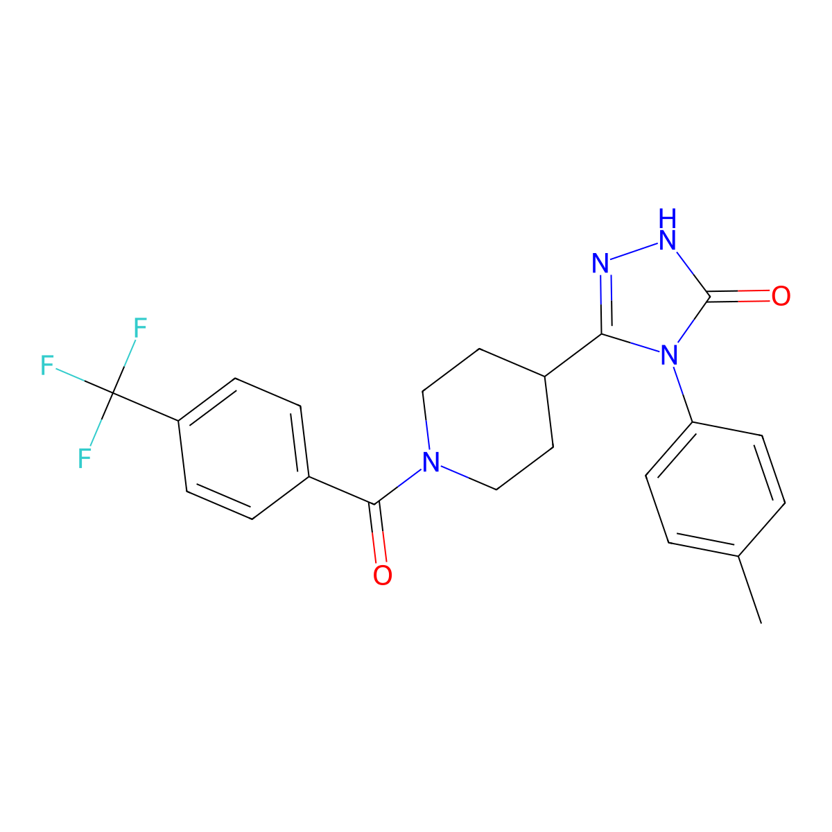 4-(4-methylphenyl)-5-{1-[4-(trifluoromethyl)benzoyl]piperidin-4-yl}-2,4-dihydro-3H-1,2,4-triazol-3-one molecular structure, CAS 1775519-41-9