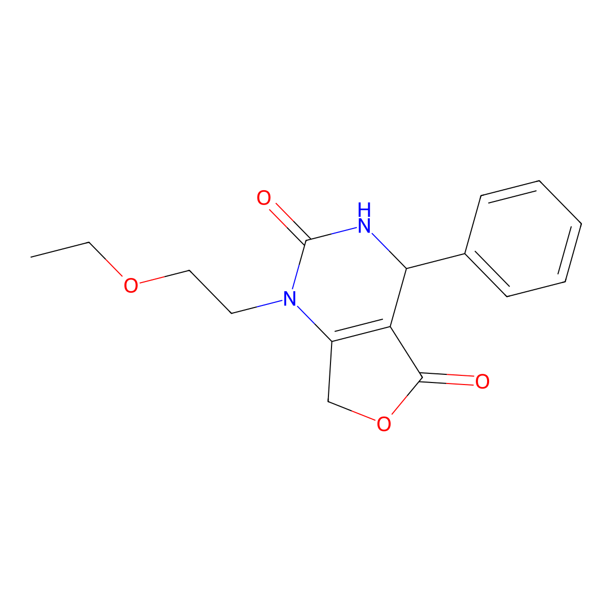 1-(2-ethoxyethyl)-4-phenyl-4,7-dihydrofuro[3,4-d]pyrimidine-2,5(1H,3H)-dione molecular structure, CAS 1775522-51-4
