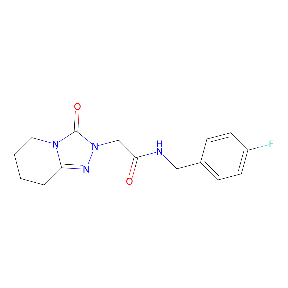 N-[(4-Fluorophenyl)methyl]-2-{3-oxo-2H,3H,5H,6H,7H,8H-[1,2,4]triazolo[4,3-A]pyridin-2-YL}acetamide molecular structure, CAS 1775523-59-5