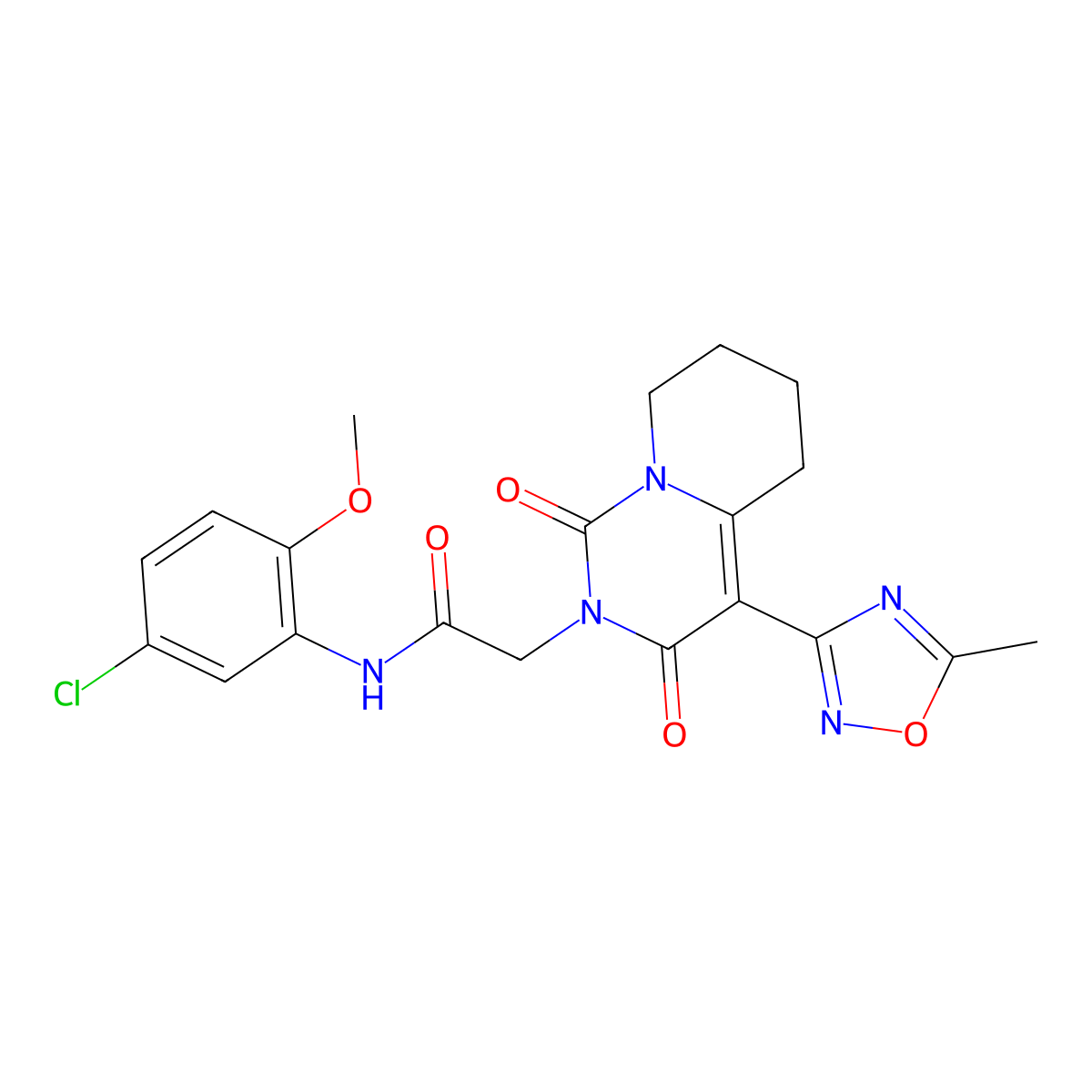 N-(5-chloro-2-methoxyphenyl)-2-[4-(5-methyl-1,2,4-oxadiazol-3-yl)-1,3-dioxo-5,6,7,8-tetrahydro-1H-pyrido[1,2-c]pyrimidin-2(3H)-yl]acetamide molecular structure, CAS 1775524-06-5