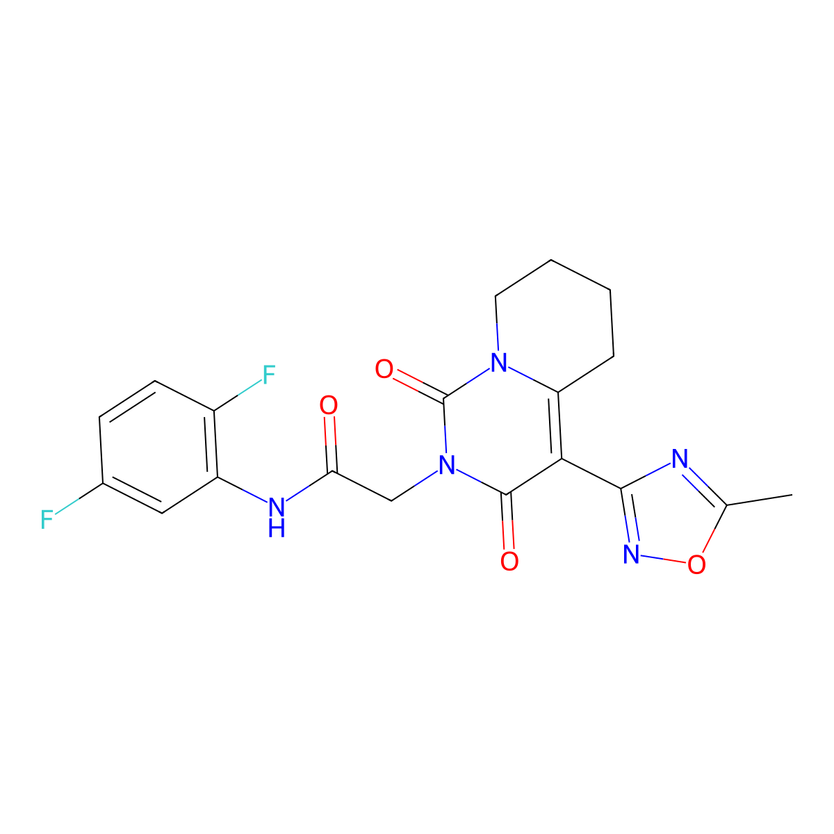 N-(2,5-difluorophenyl)-2-[4-(5-methyl-1,2,4-oxadiazol-3-yl)-1,3-dioxo-5,6,7,8-tetrahydro-1H-pyrido[1,2-c]pyrimidin-2(3H)-yl]acetamide molecular structure, CAS 1775524-16-7