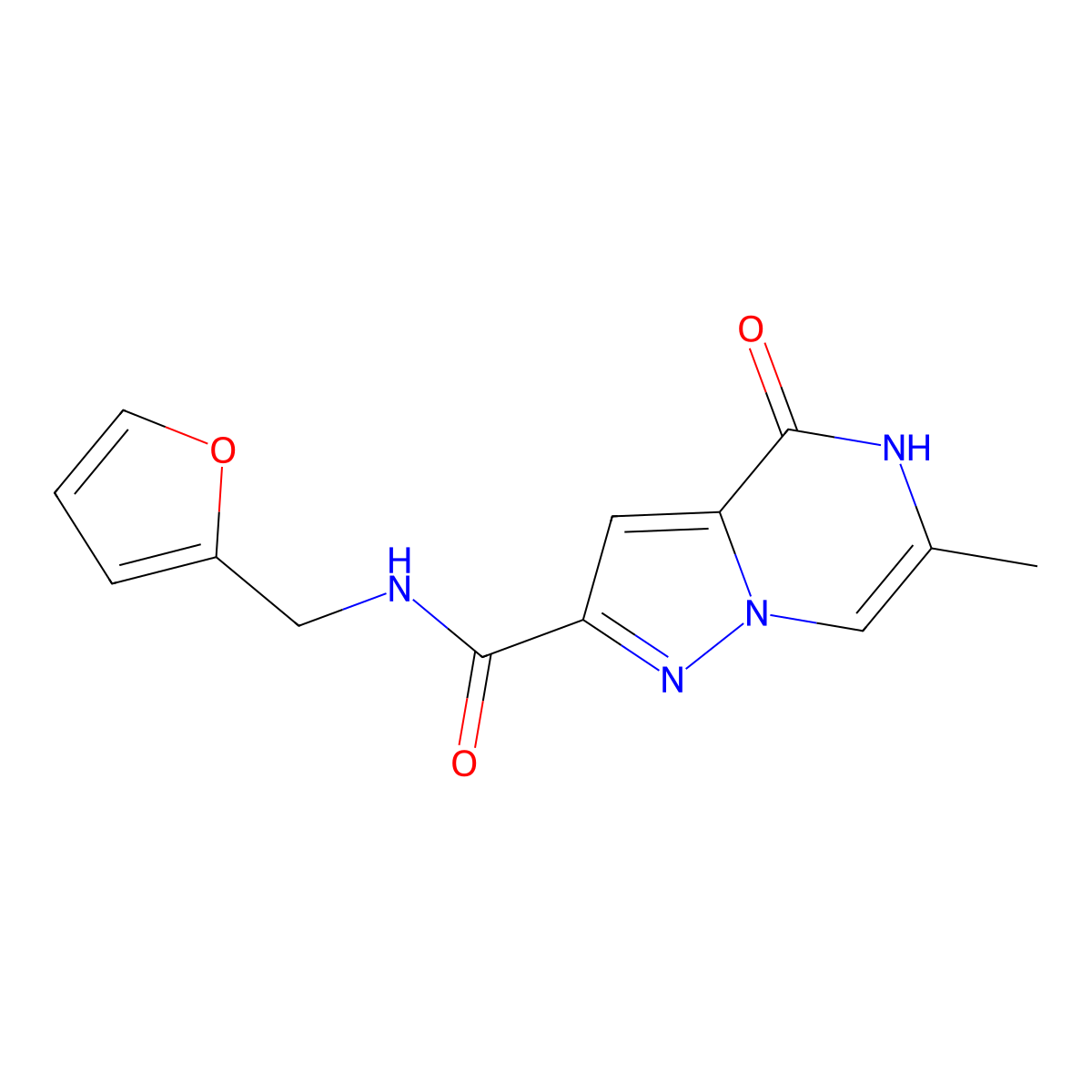 N-(2-furylmethyl)-6-methyl-4-oxo-4,5-dihydropyrazolo[1,5-a]pyrazine-2-carboxamide molecular structure, CAS 1775524-78-1