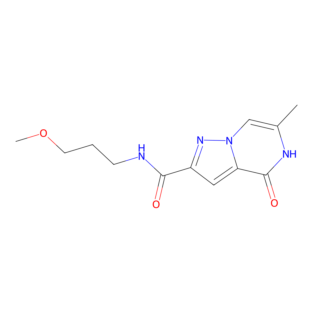 N-(3-methoxypropyl)-6-methyl-4-oxo-4,5-dihydropyrazolo[1,5-a]pyrazine-2-carboxamide molecular structure, CAS 1775524-88-3