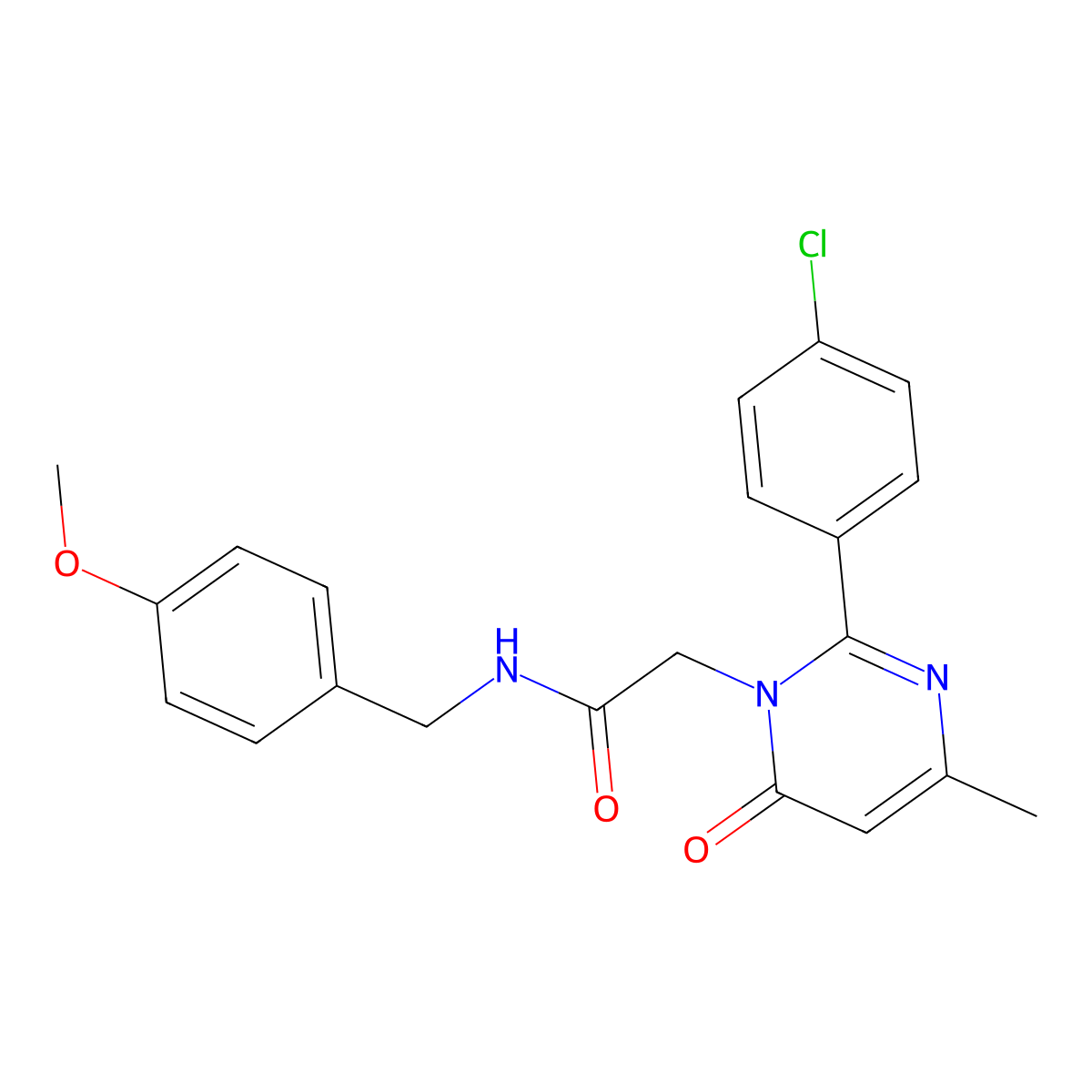 2-[2-(4-Chlorophenyl)-4-methyl-6-oxo-1,6-dihydropyrimidin-1-YL]-N-[(4-methoxyphenyl)methyl]acetamide molecular structure, CAS 1775525-05-7