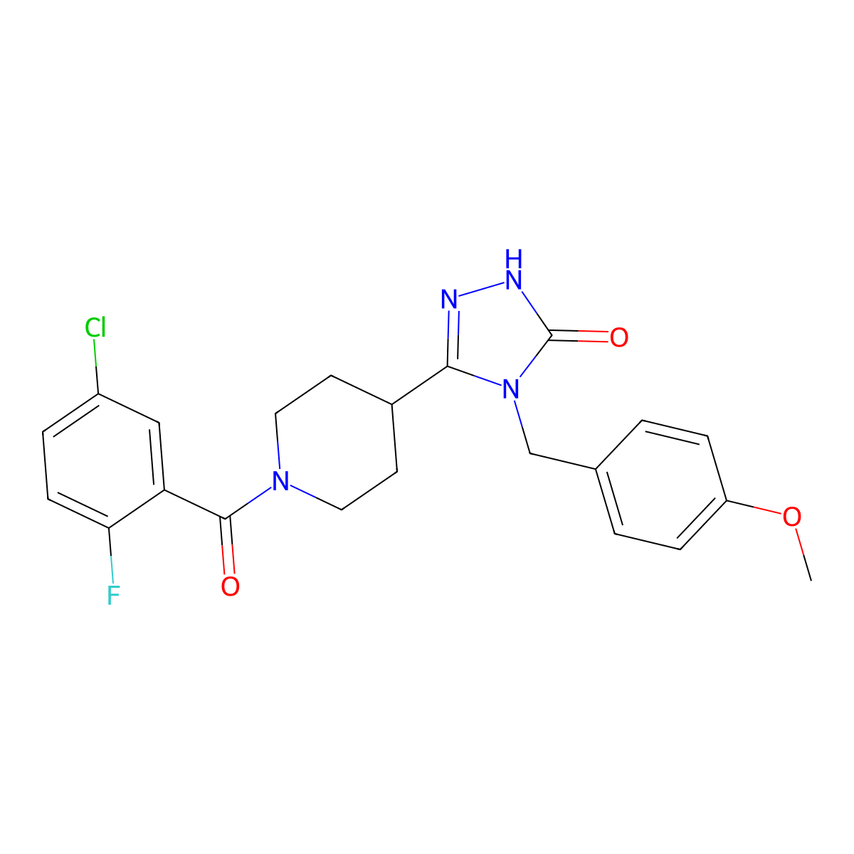 5-[1-(5-chloro-2-fluorobenzoyl)piperidin-4-yl]-4-(4-methoxybenzyl)-2,4-dihydro-3H-1,2,4-triazol-3-one molecular structure, CAS 1775525-66-0