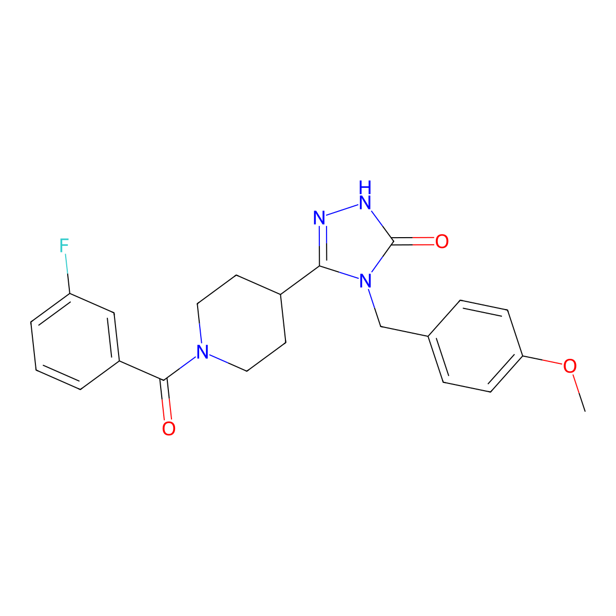 5-[1-(3-fluorobenzoyl)piperidin-4-yl]-4-(4-methoxybenzyl)-2,4-dihydro-3H-1,2,4-triazol-3-one molecular structure, CAS 1775526-12-9