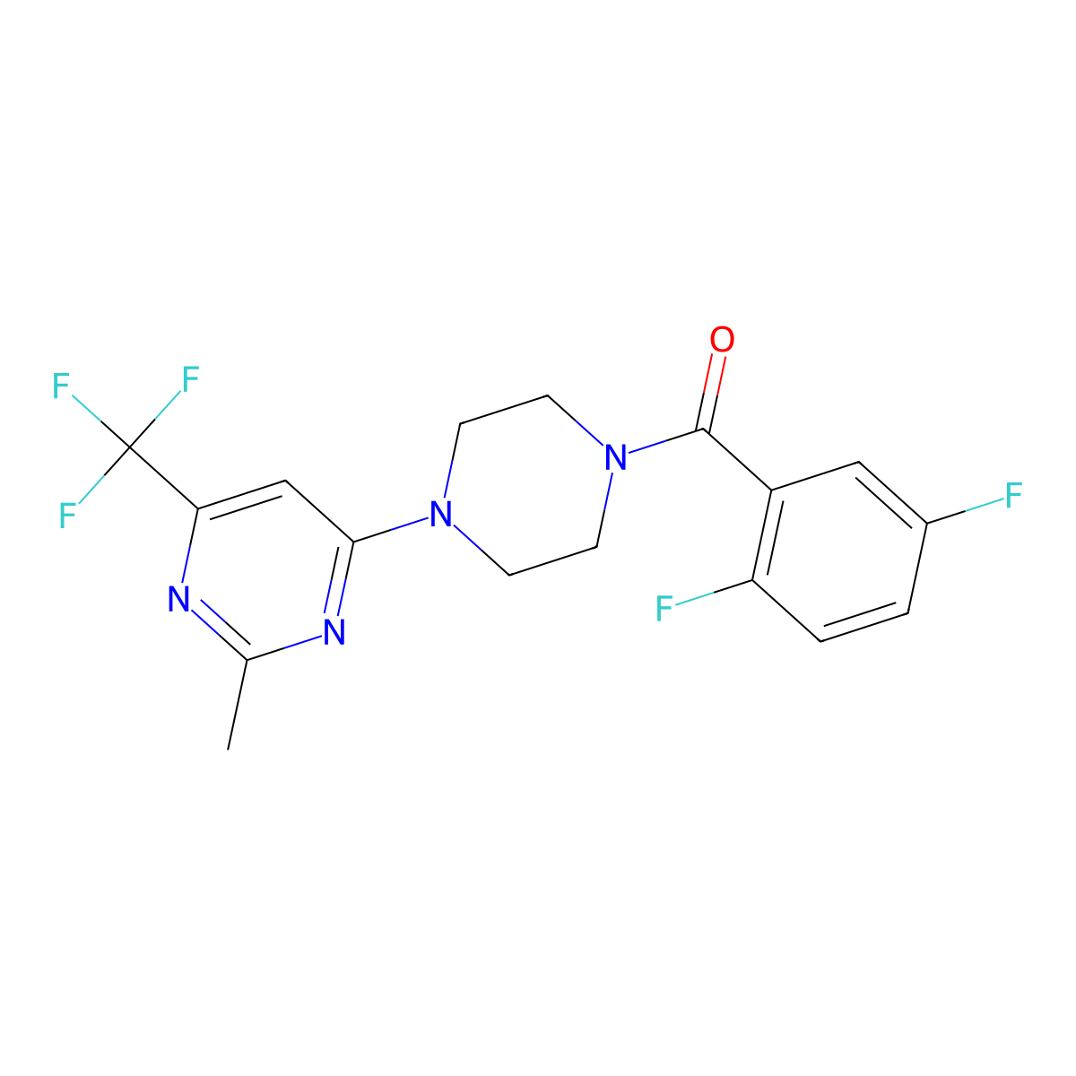 4-[4-(2,5-Difluorobenzoyl)piperazin-1-yl]-2-methyl-6-(trifluoromethyl)pyrimidine molecular structure, CAS 1775527-72-4