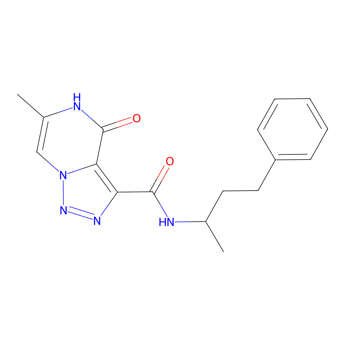 6-methyl-N-(1-methyl-3-phenylpropyl)-4-oxo-4,5-dihydro[1,2,3]triazolo[1,5-a]pyrazine-3-carboxamide molecular structure, CAS 1775528-61-4