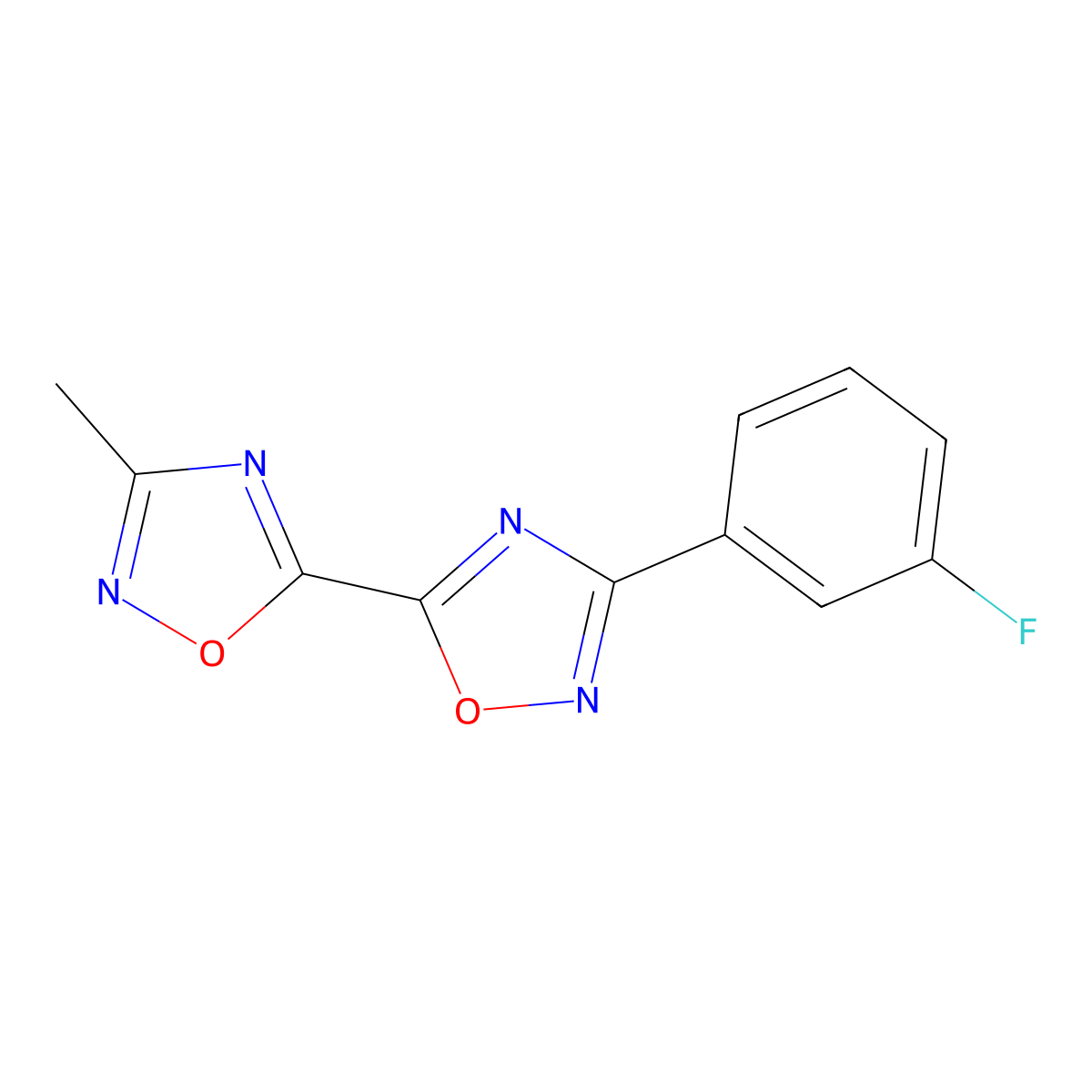 3-(3-Fluorophenyl)-3'-methyl-5,5'-bi-1,2,4-oxadiazole molecular structure, CAS 1775529-05-9
