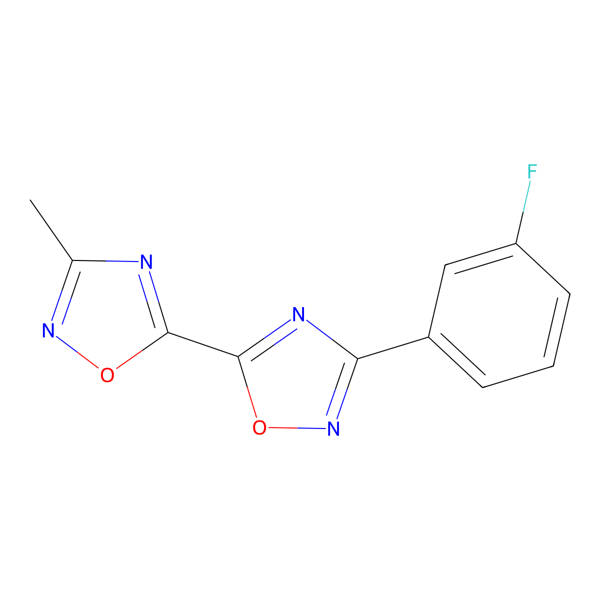 3-(3-Fluorophenyl)-3'-methyl-5,5'-bi-1,2,4-oxadiazole molecular structure, CAS 1775529-05-9
