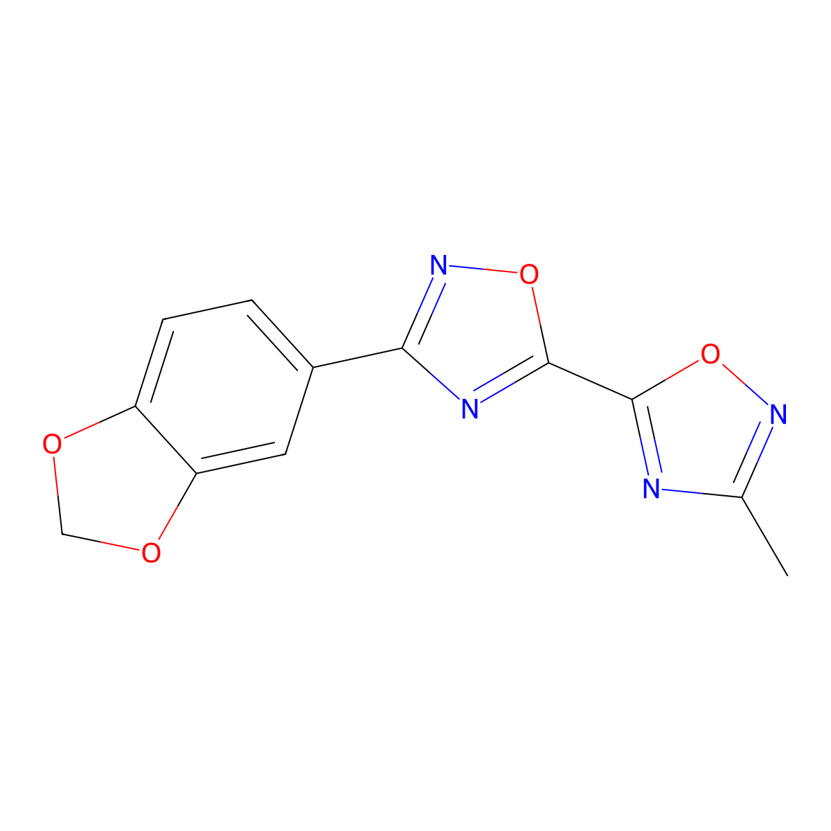 3-(1,3-Benzodioxol-5-yl)-3'-methyl-5,5'-bi-1,2,4-oxadiazole molecular structure, CAS 1775530-55-6