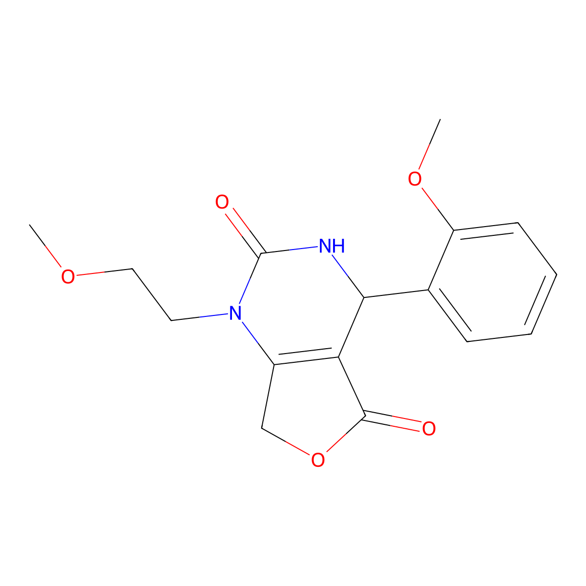 1-(2-methoxyethyl)-4-(2-methoxyphenyl)-4,7-dihydrofuro[3,4-d]pyrimidine-2,5(1H,3H)-dione molecular structure, CAS 1775530-99-8