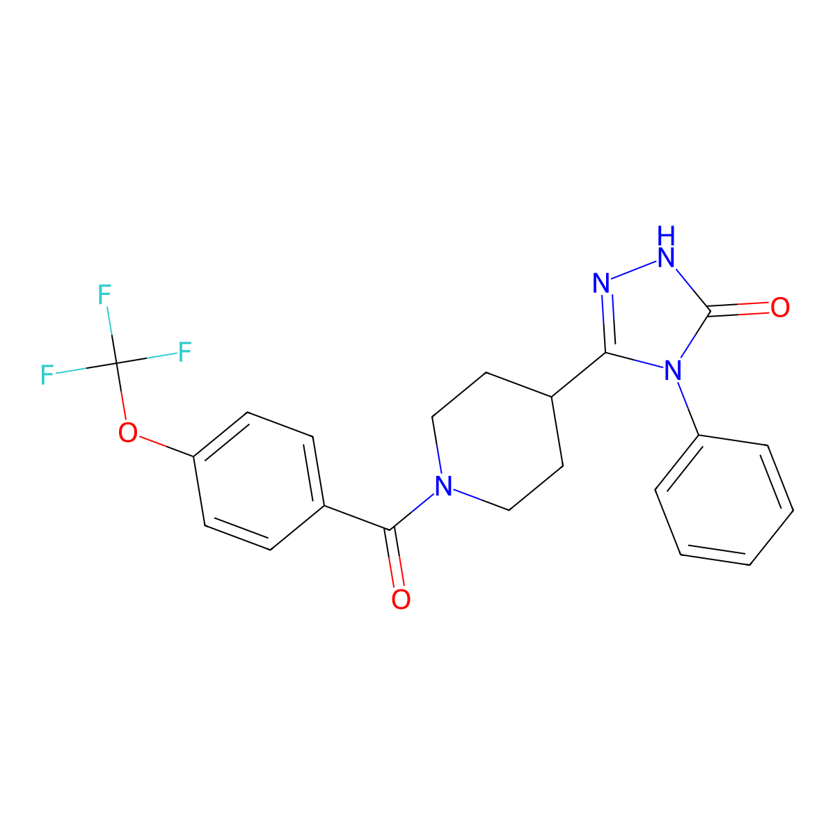 4-phenyl-5-{1-[4-(trifluoromethoxy)benzoyl]piperidin-4-yl}-2,4-dihydro-3H-1,2,4-triazol-3-one molecular structure, CAS 1775532-51-8