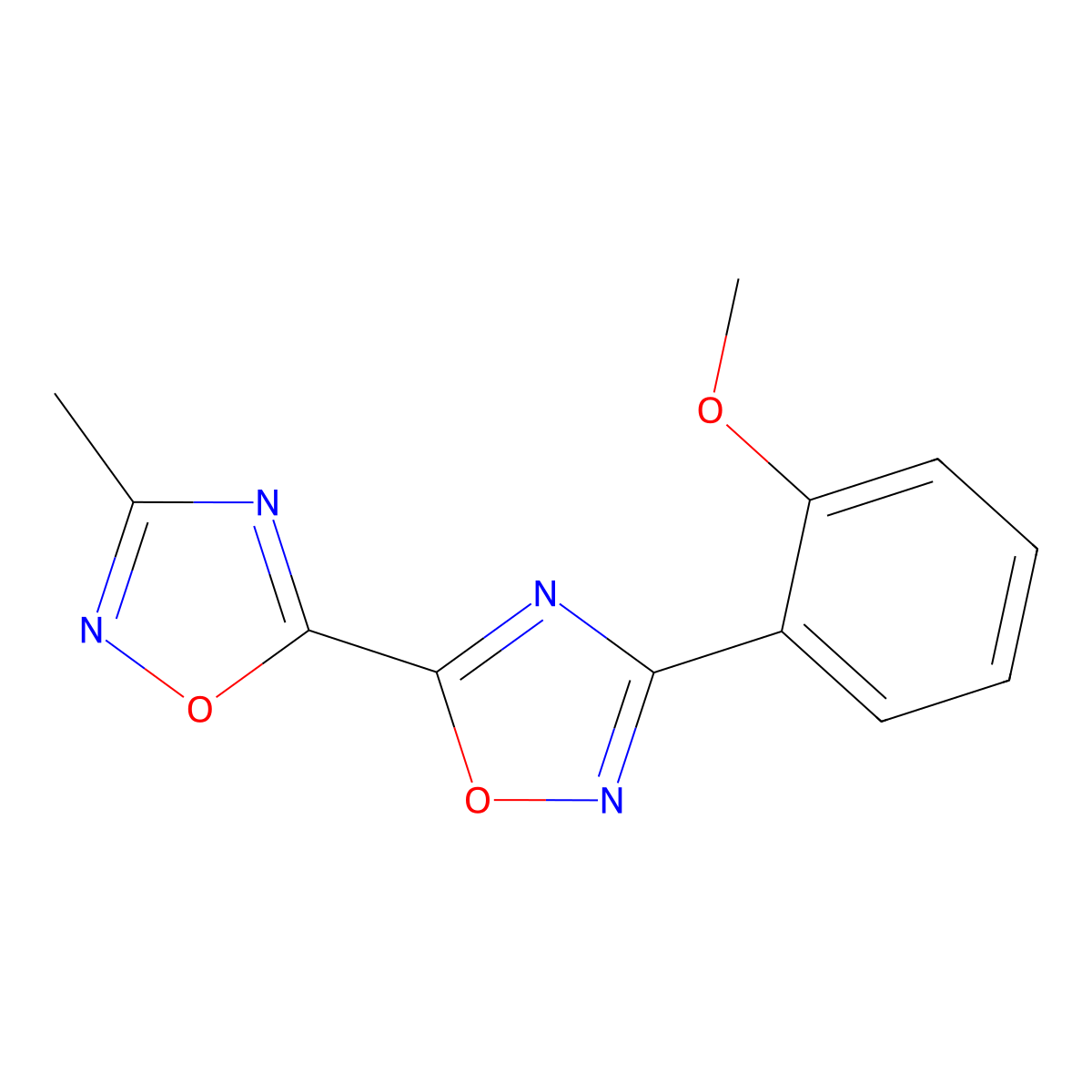 3-(2-Methoxyphenyl)-3'-methyl-5,5'-bi-1,2,4-oxadiazole molecular structure, CAS 1775535-42-6