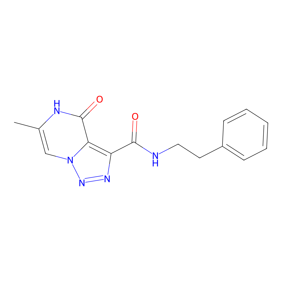 6-methyl-4-oxo-N-phenethyl-4,5-dihydro[1,2,3]triazolo[1,5-a]pyrazine-3-carboxamide molecular structure, CAS 1775535-57-3