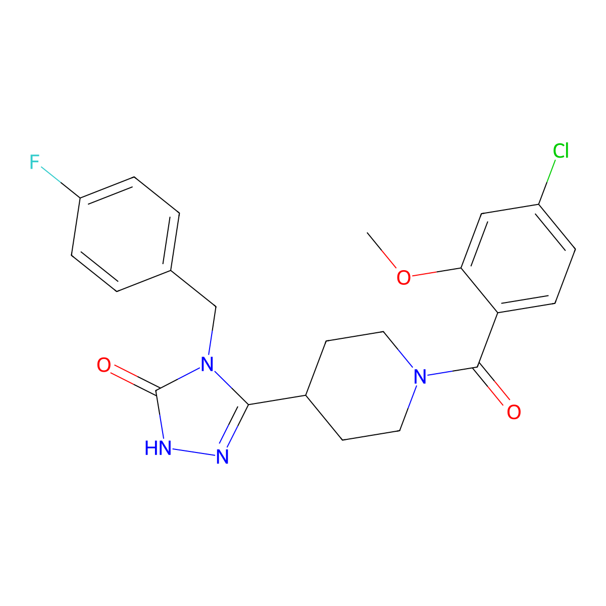 5-[1-(4-chloro-2-methoxybenzoyl)piperidin-4-yl]-4-(4-fluorobenzyl)-2,4-dihydro-3H-1,2,4-triazol-3-one molecular structure, CAS 1775536-13-4