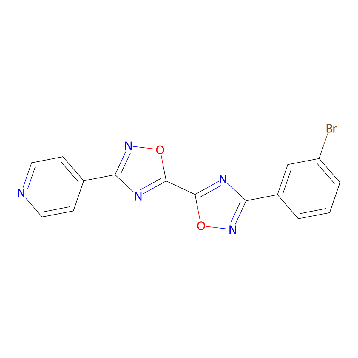 3-(3-Bromophenyl)-3'-pyridin-4-yl-5,5'-bi-1,2,4-oxadiazole molecular structure, CAS 1775536-25-8