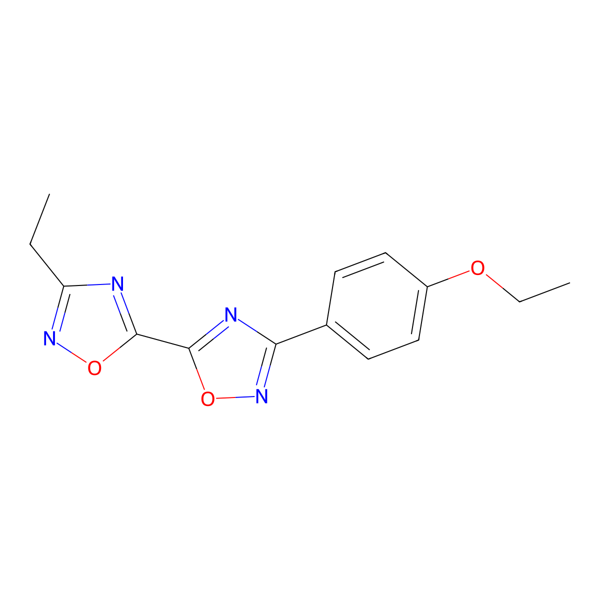 3-(4-Ethoxyphenyl)-3'-ethyl-5,5'-bi-1,2,4-oxadiazole molecular structure, CAS 1775536-58-7