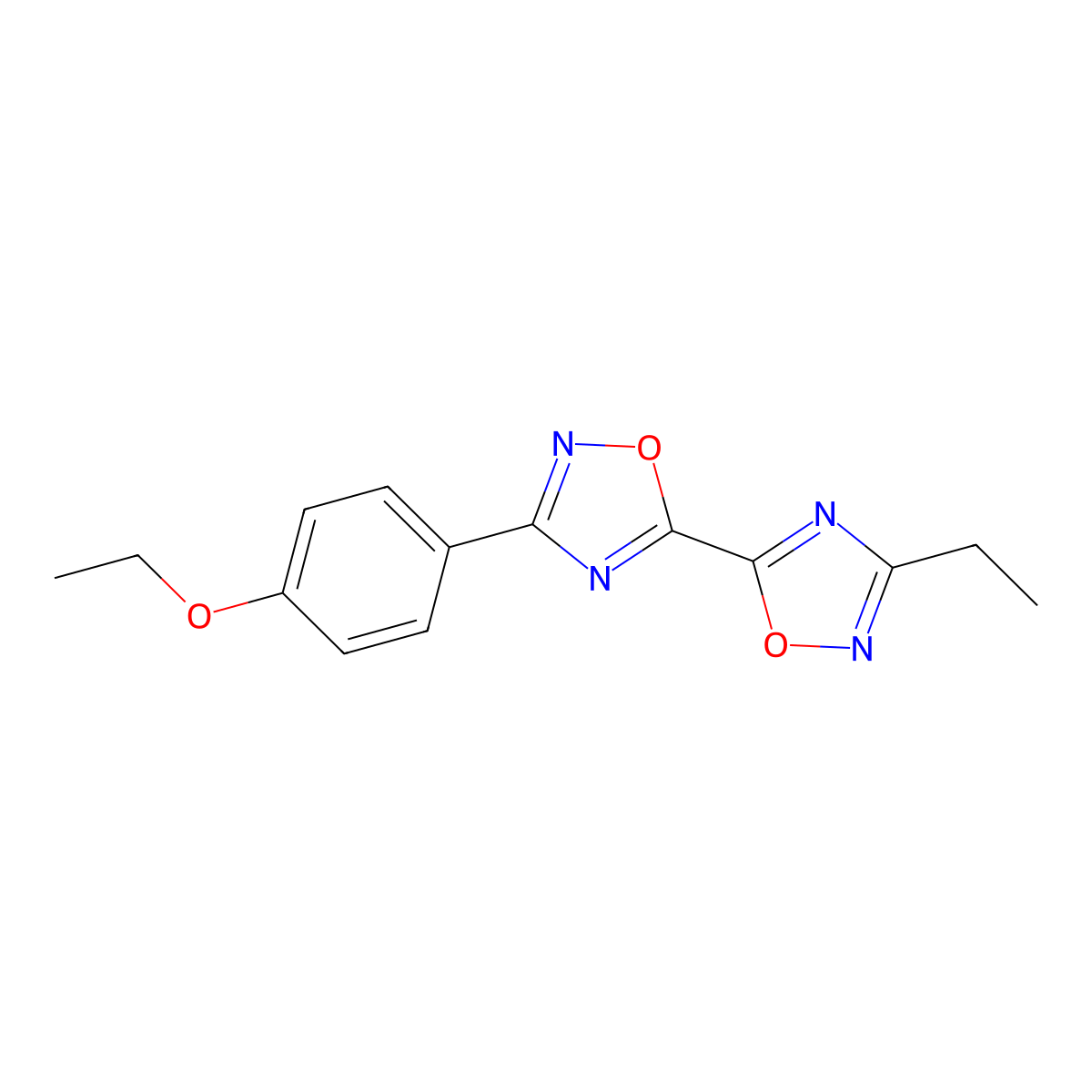 3-(4-Ethoxyphenyl)-3'-ethyl-5,5'-bi-1,2,4-oxadiazole molecular structure, CAS 1775536-58-7